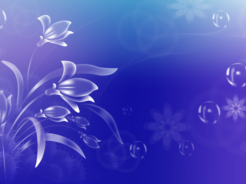 Flowers a blue background on the bubble Backgrounds powerpoint backgrounds