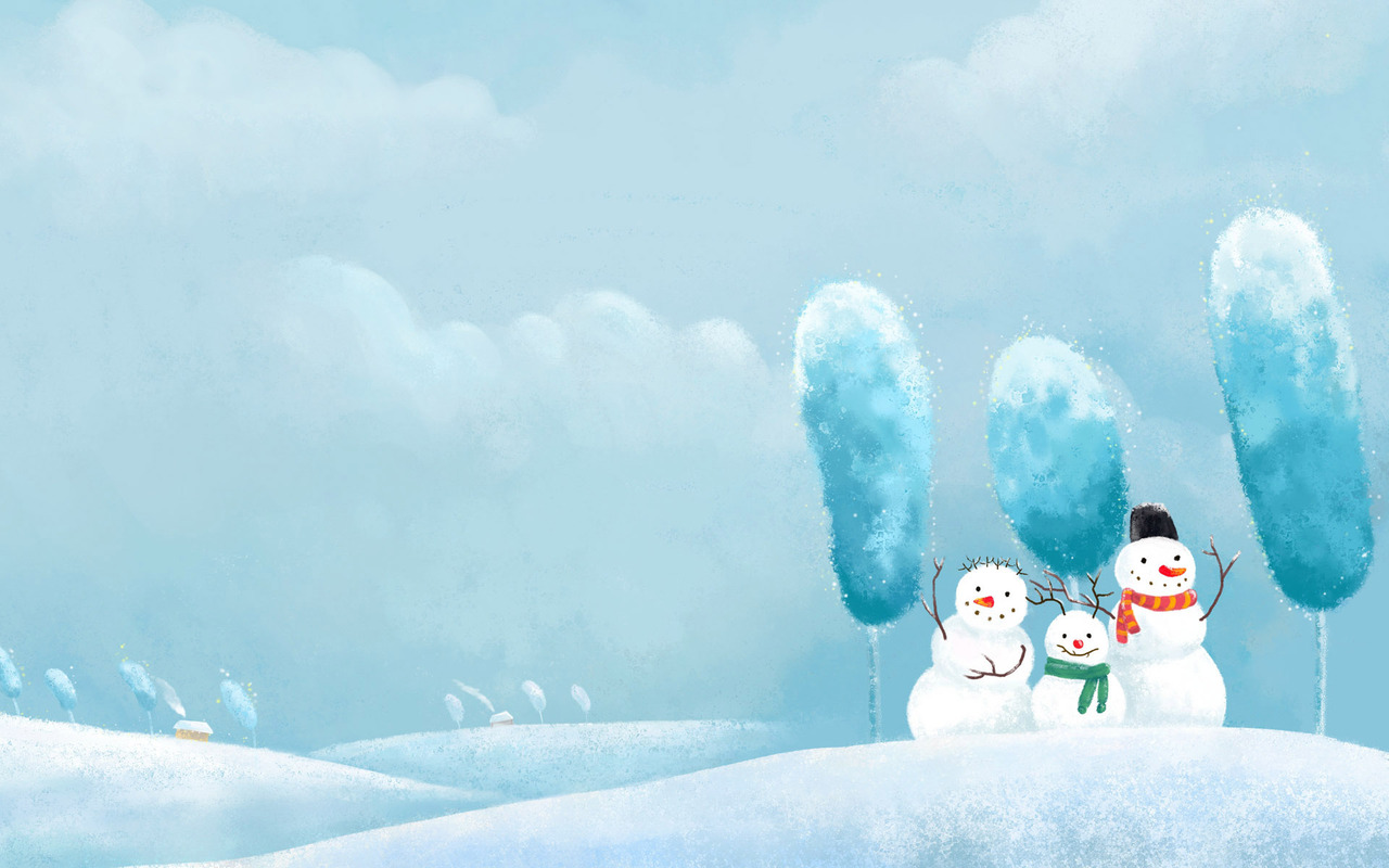 New Year with snowman Backgrounds powerpoint backgrounds