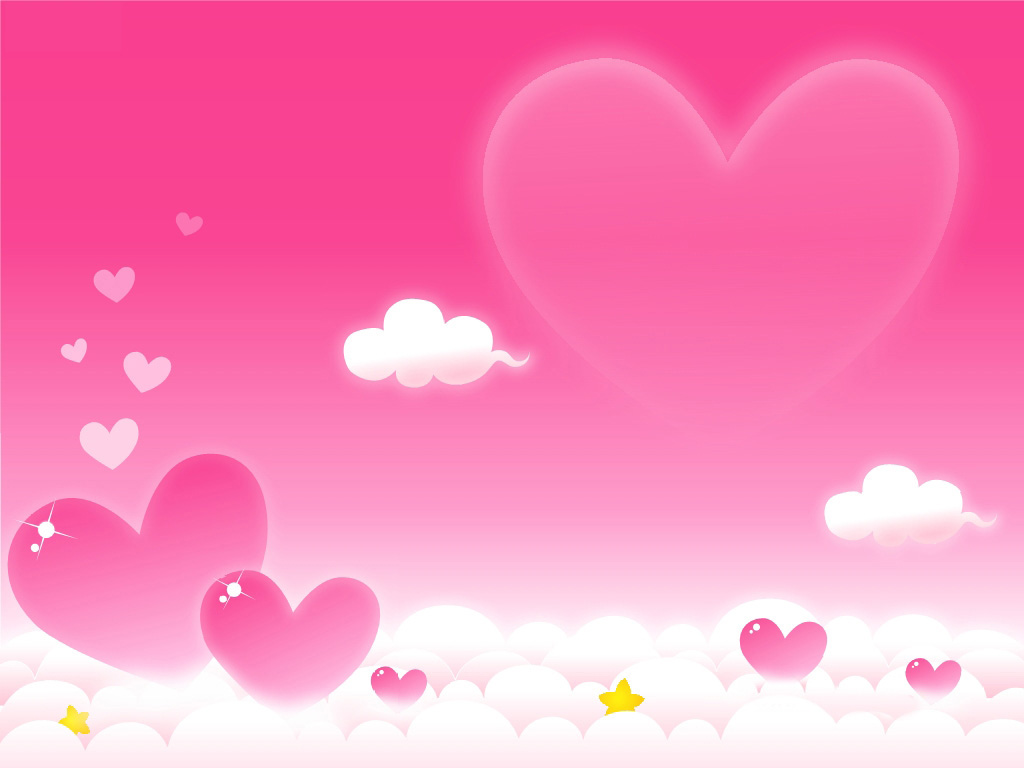 Violet Heart Clouds Backgrounds powerpoint backgrounds