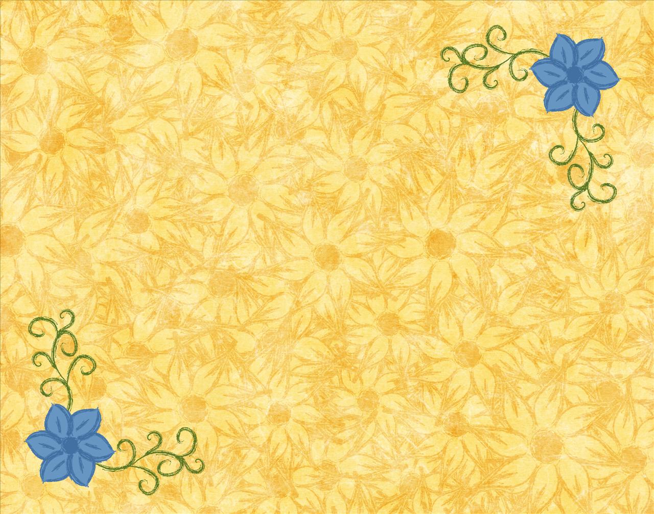Yellow and Blue Flowers - A Touch of Summer Backgrounds powerpoint backgrounds