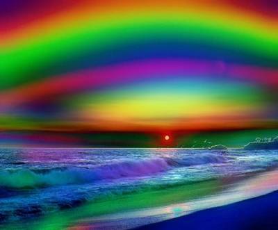 Abstract Rainbow Sunset Background