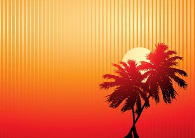 Beautiful Beach With Sunset And Palm Trees  Thumbnail