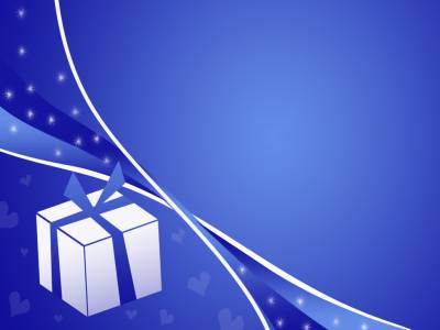 Birthday Gift With A Bow On A Blue Background Thumbnail