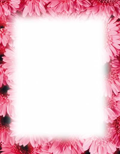 Bright Summer Flowers Border Free Floral Stationary  Background