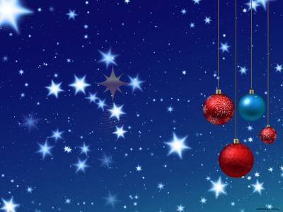 Christmas Decoration Stars And Balls Background