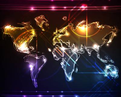 Crystal Abstract World Map Background Thumbnail