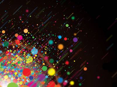 Flying Colored Dots Background