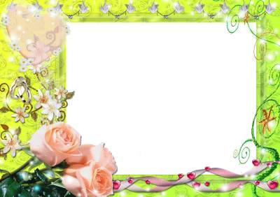Frame Decorated With Flowers Background Thumbnail