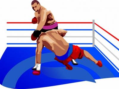 Men Fighting In Boxing Ring Knock Out  Thumbnail