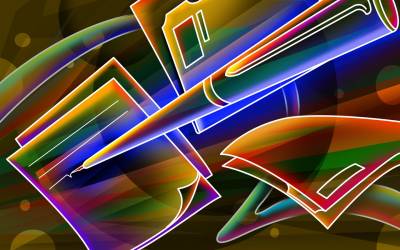 Neon Pen And Paper Background Thumbnail
