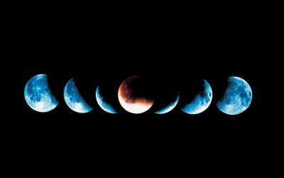 Parade Of Planets, Blue, Black, Eclipse Thumbnail