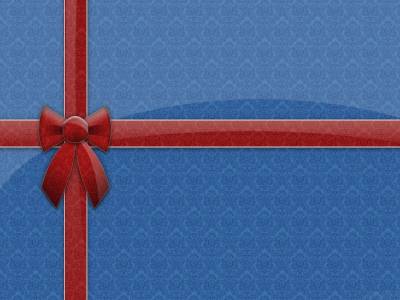 Red Ribbon On Blue Pattern Background Thumbnail