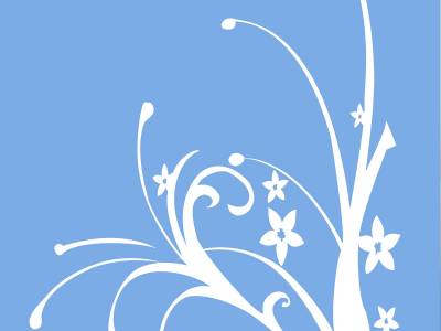 Simple Blue Floral Drawing Background
