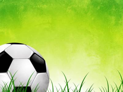 Soccer Ball On Green Grass Abstract Background Thumbnail