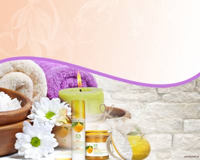 Spa Products With Flowers Background Thumbnail