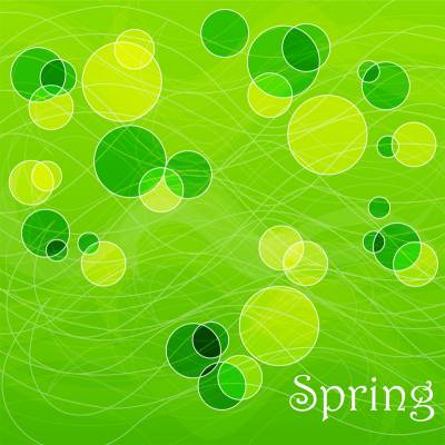 Spring Green, Circles, Abstract Background