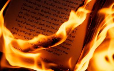 The Book Is On Fire Background