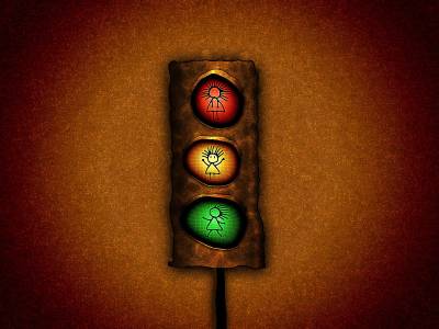 Traffic Light 3D Abstract Background