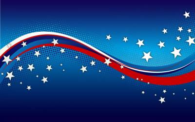 Wave Of Stars, Blue, Red, White Background Thumbnail
