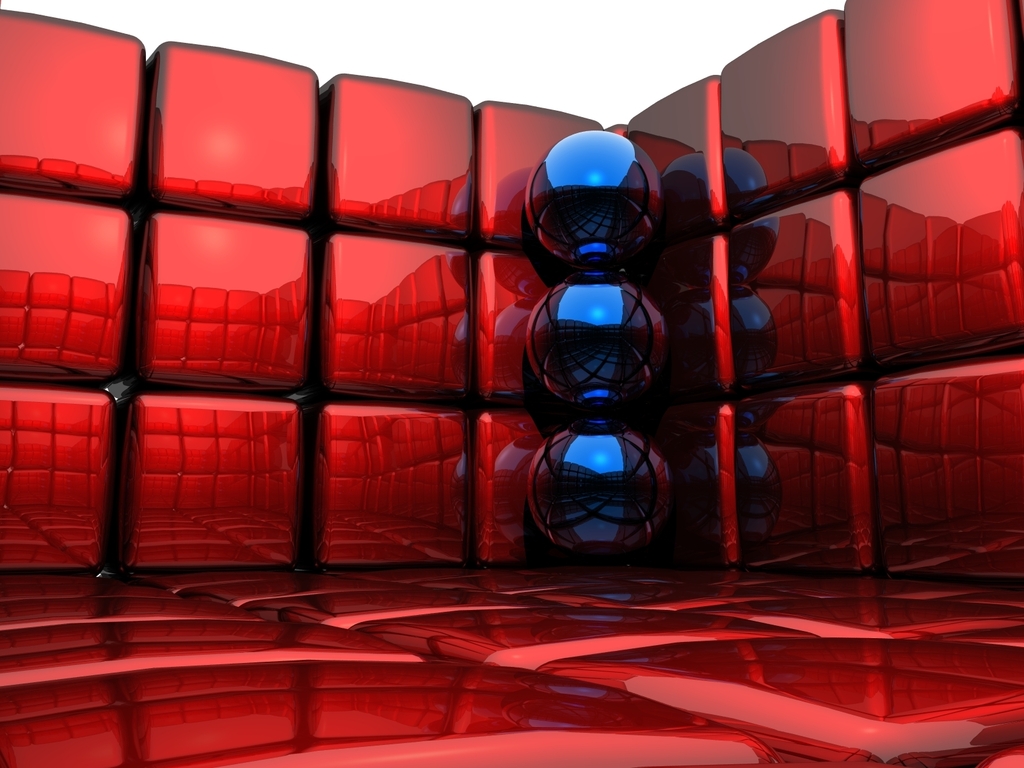 3D Render, balls and cubes powerpoint background