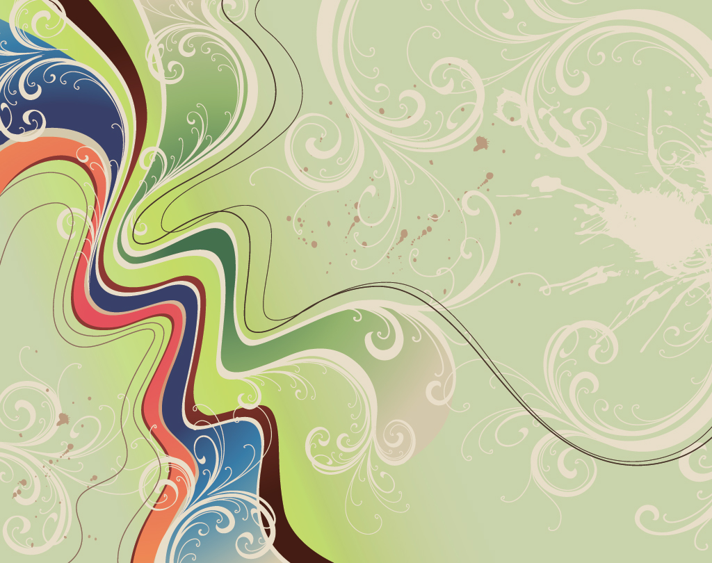 Abstract floral colorful swirls powerpoint background