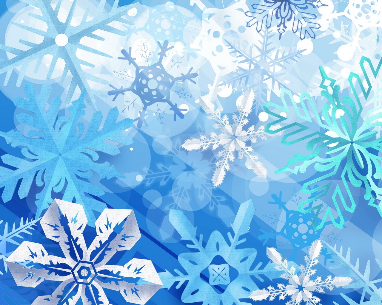 Abstract Winter Snowflakes powerpoint background