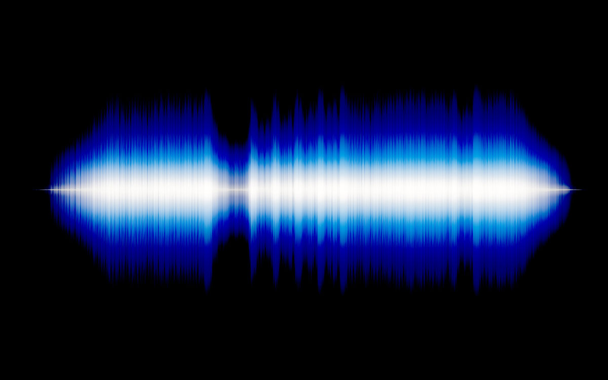 Audio Sound Wave Blue powerpoint background
