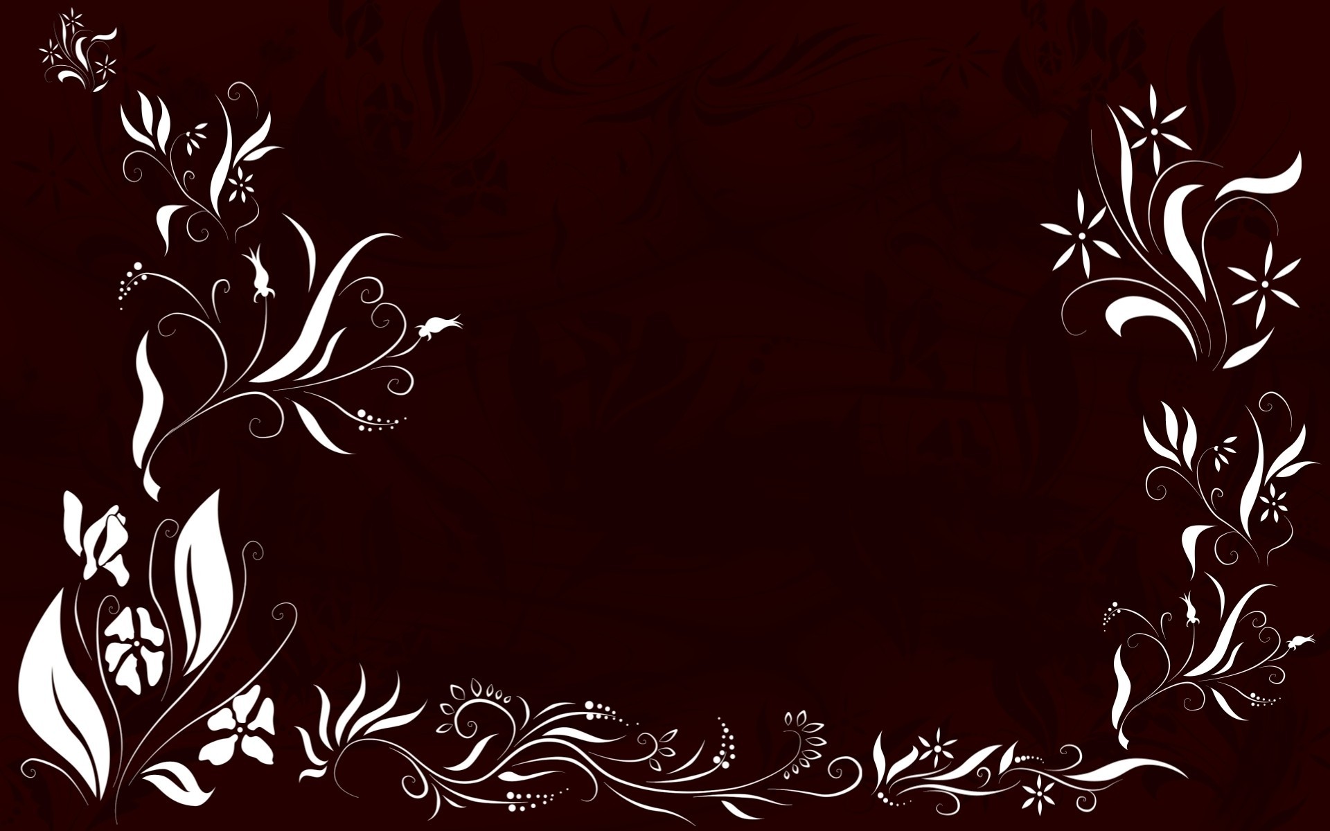Black Floral Swirl Designs powerpoint background