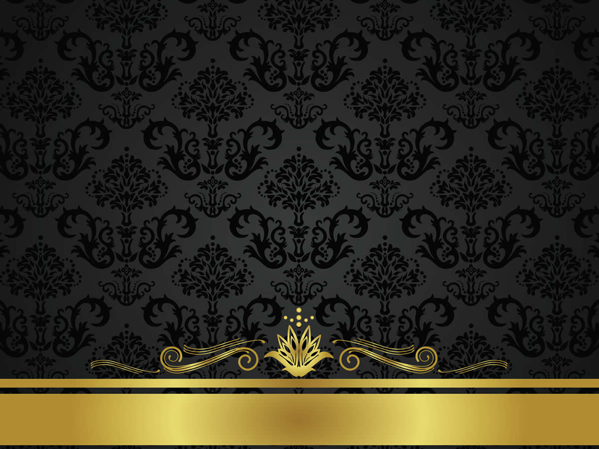 Black Golden Floral Design powerpoint background