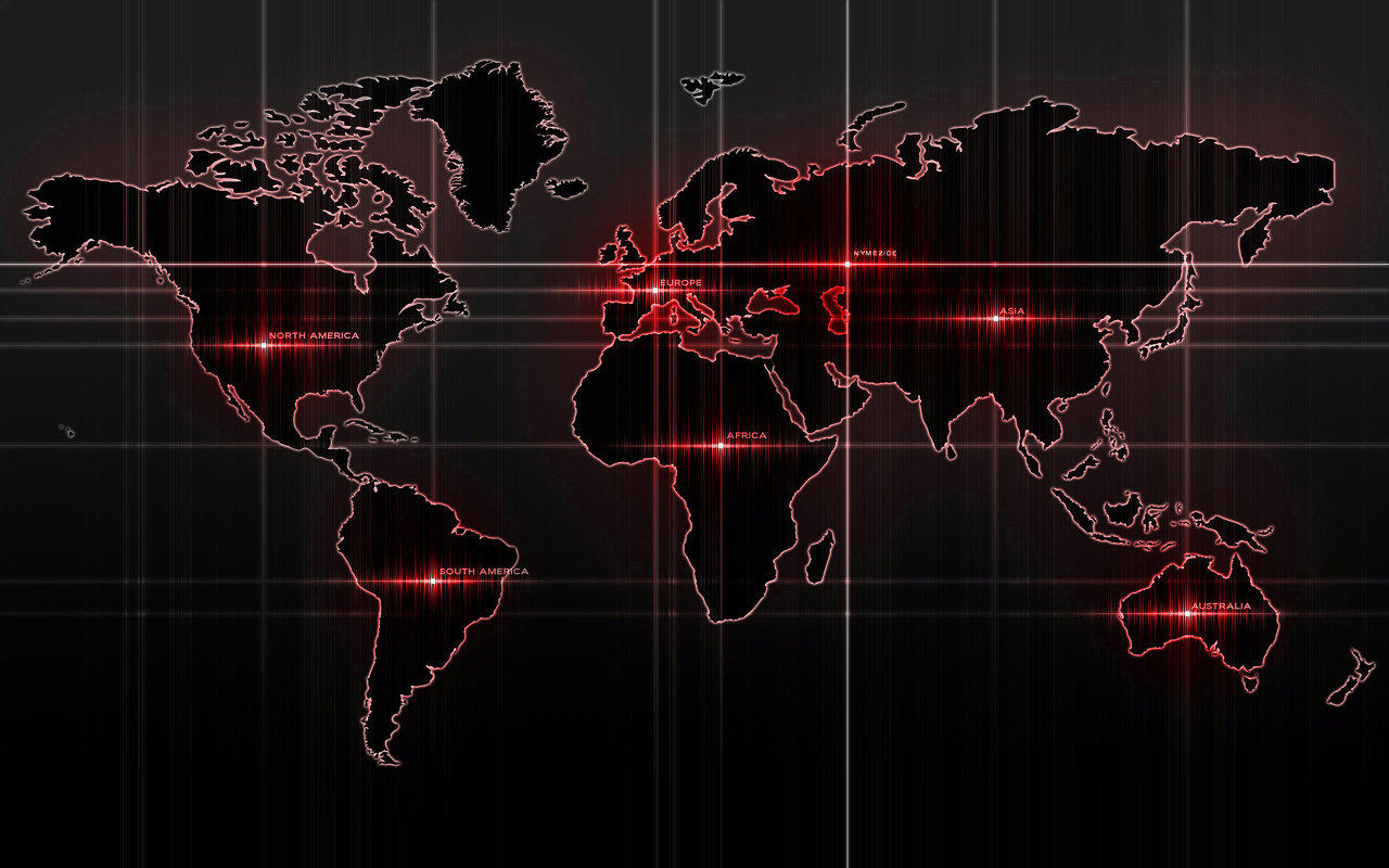 Black world map powerpoint background