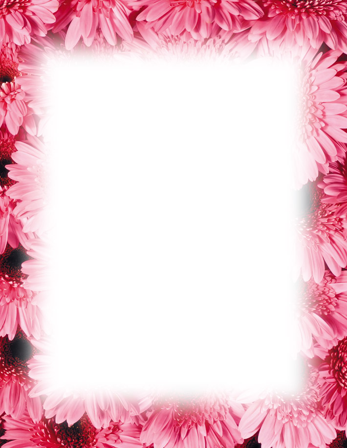 Bright summer flowers border free floral stationary  powerpoint background