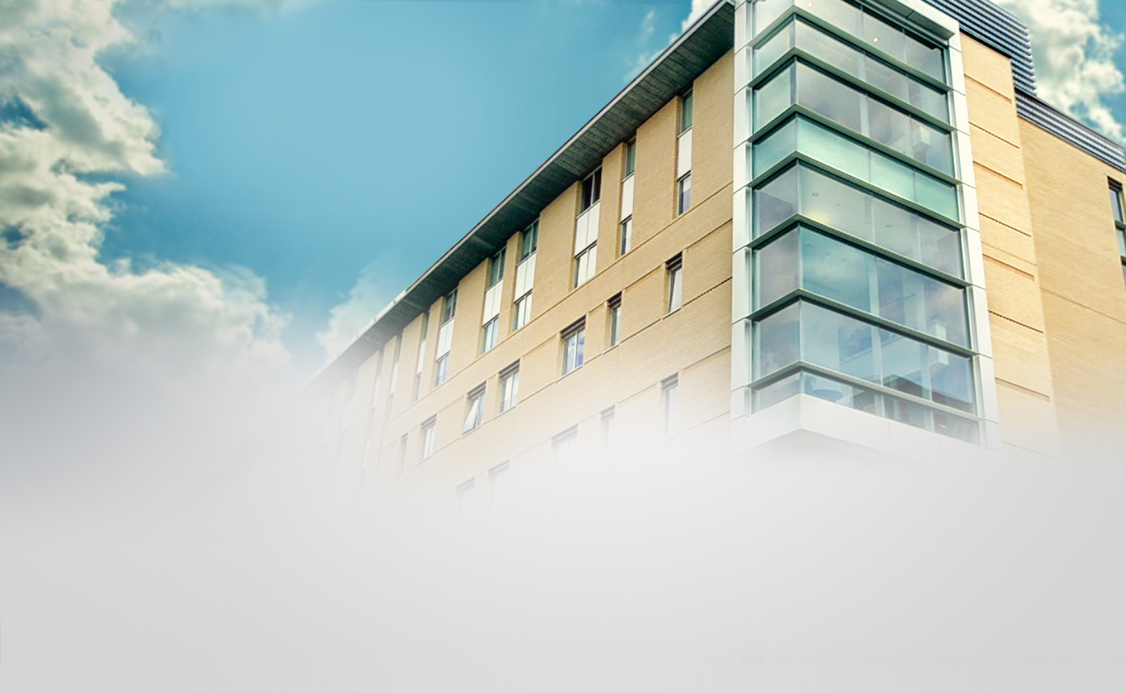 Building with sky and clouds powerpoint background