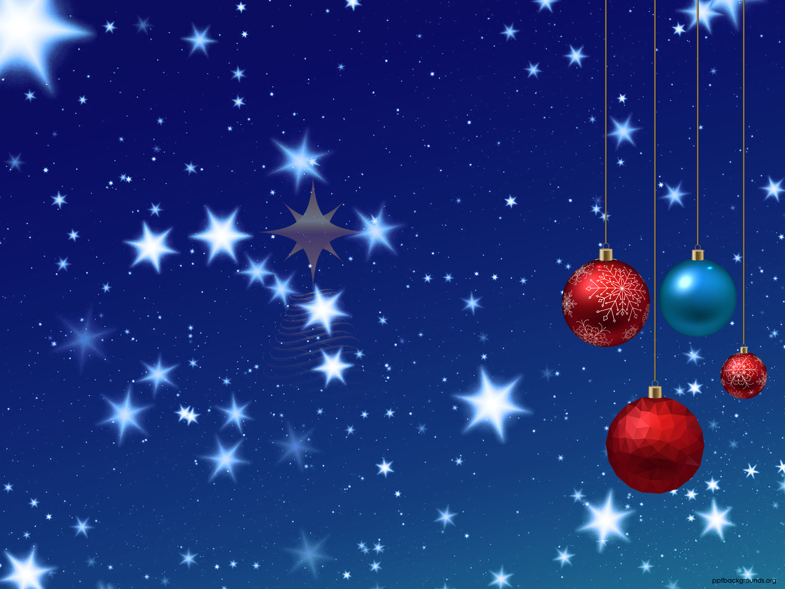 Christmas Decoration Stars and Balls powerpoint background
