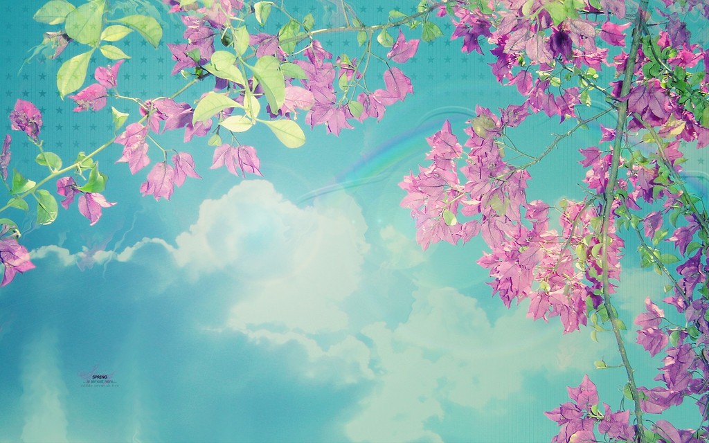 Clouds flowers spring powerpoint background