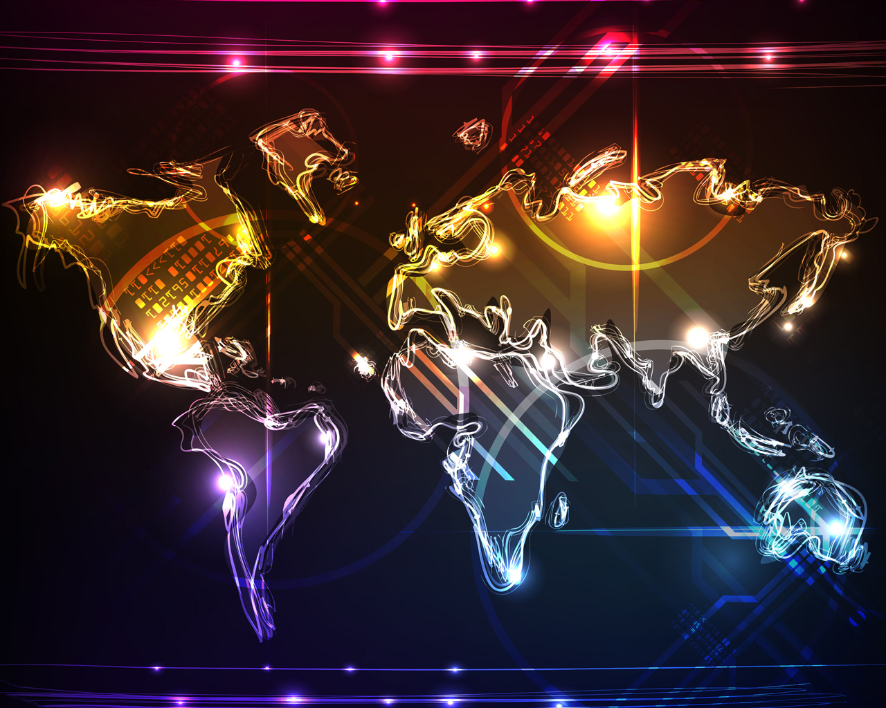 Crystal Abstract World Map powerpoint background