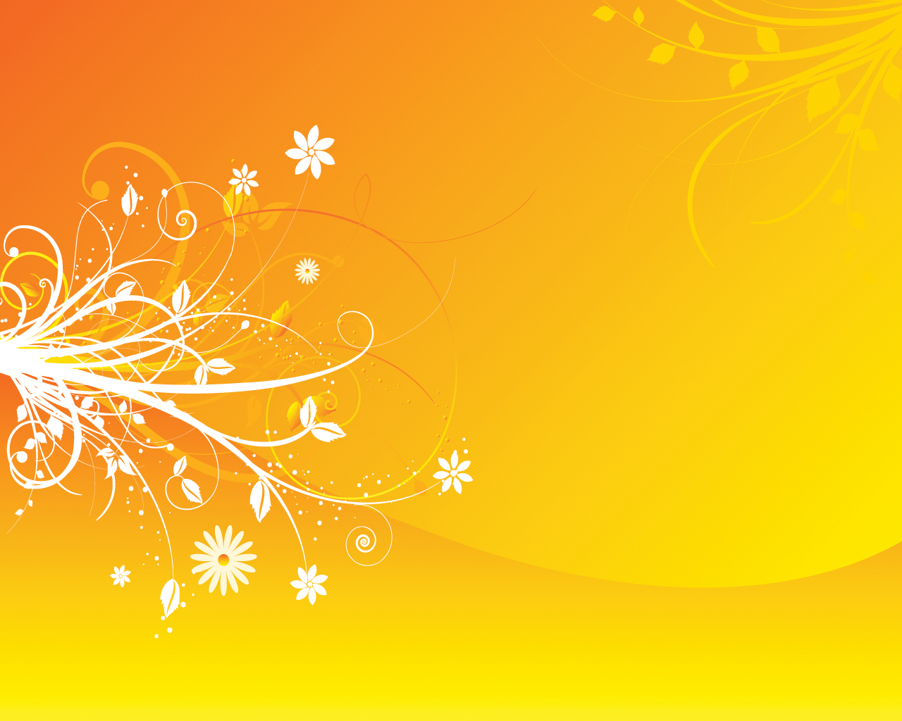 Floral abstract orange design powerpoint background