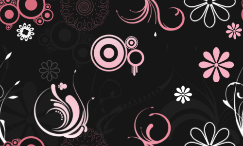 Floral Black Pattern powerpoint background