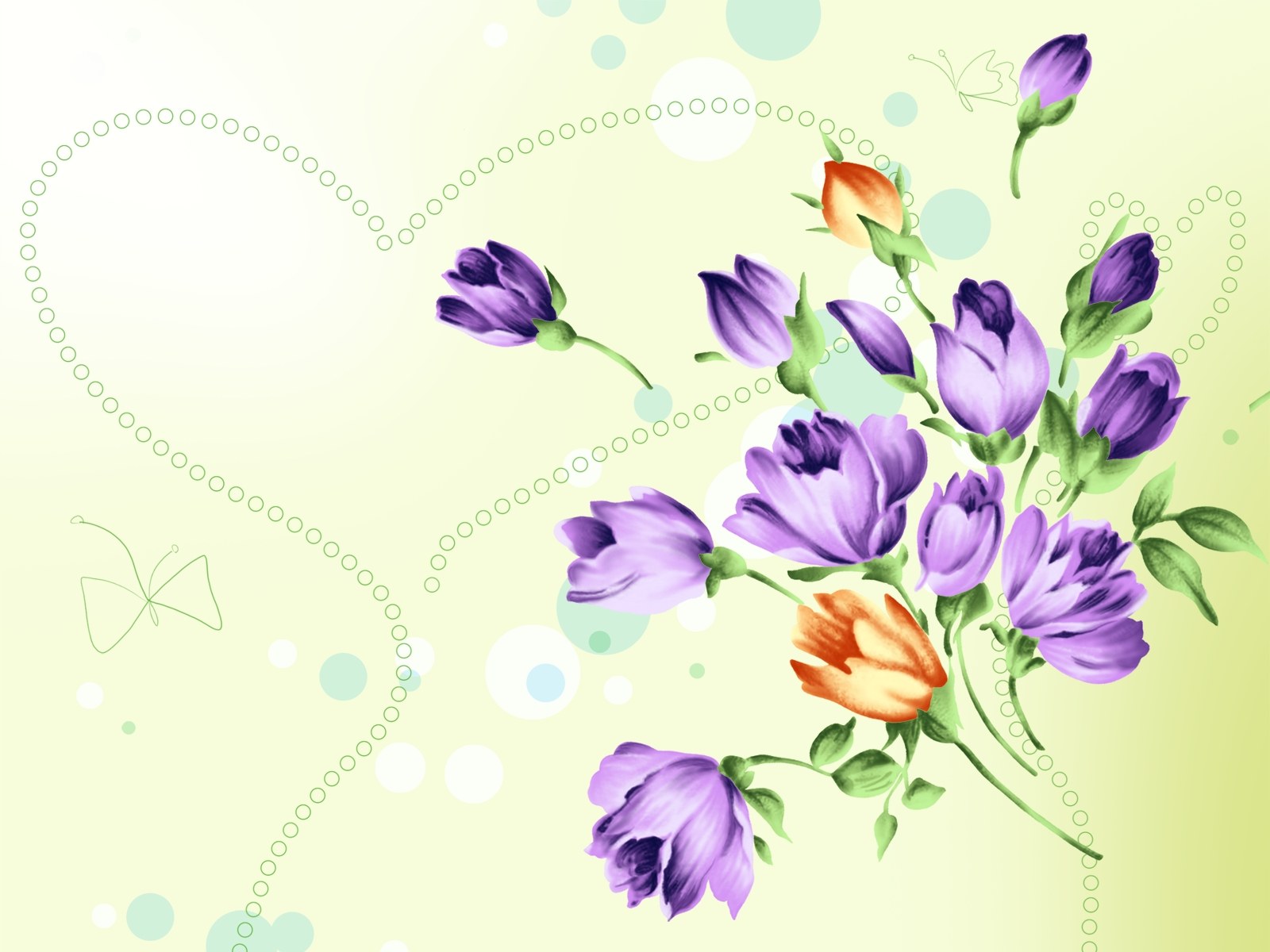 Flower artistic with heart powerpoint background