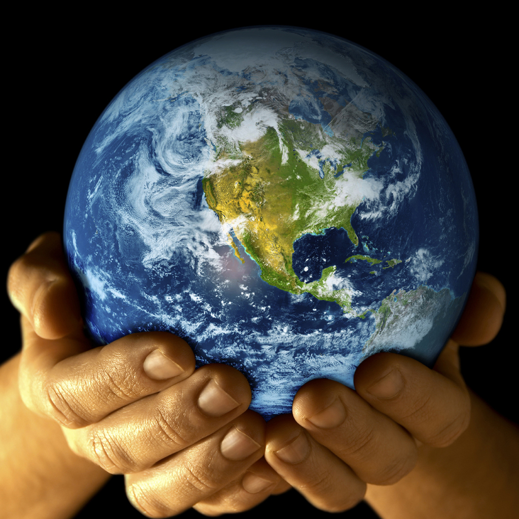 Globe Earth Hands powerpoint background