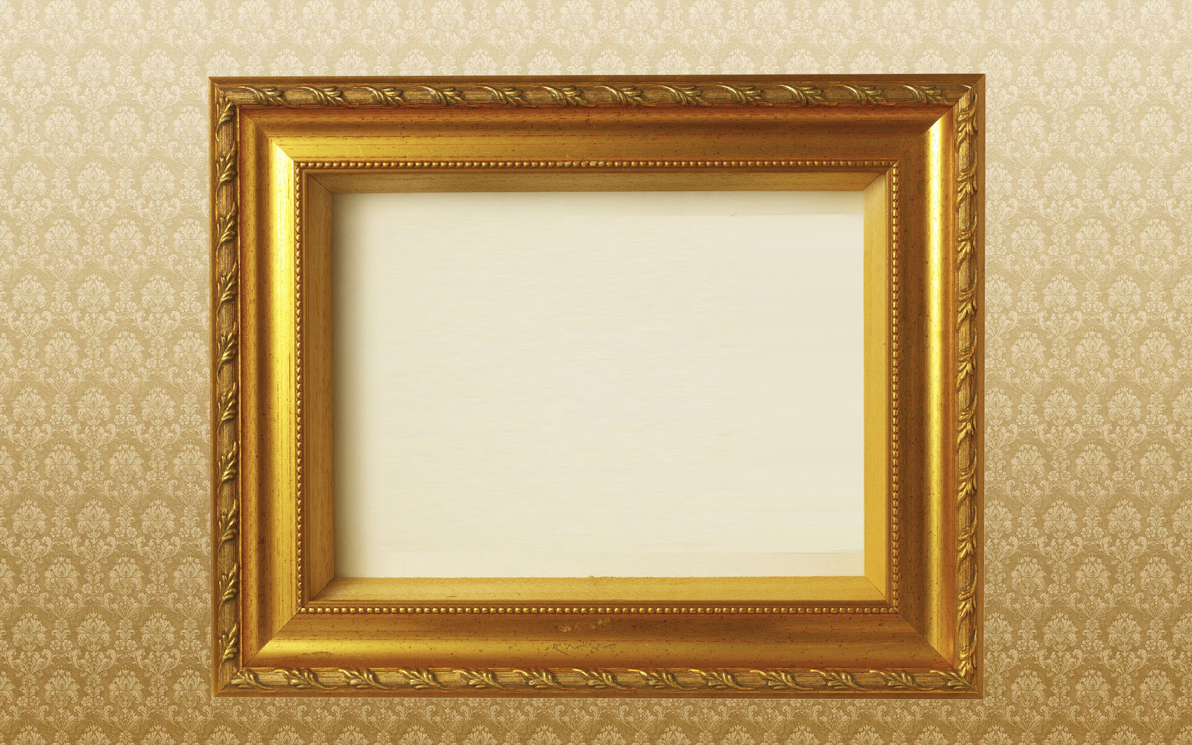 Gold frame on flower pattern powerpoint background