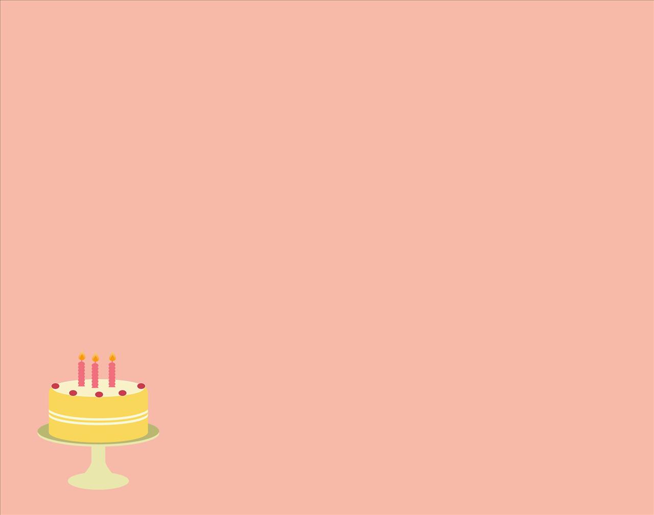 Light pink cake with three candles birthday party celebration powerpoint background
