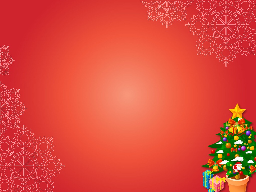 Merry Christmas Xmas Gifts on Red powerpoint background