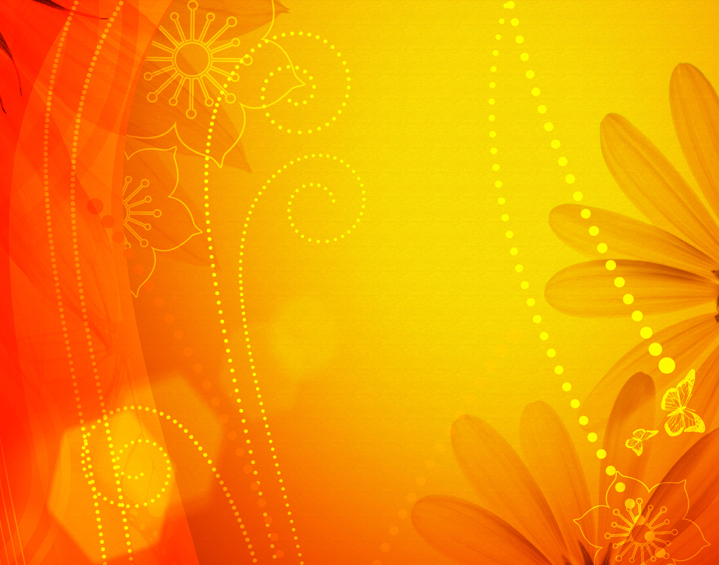 Orange floral summer powerpoint background