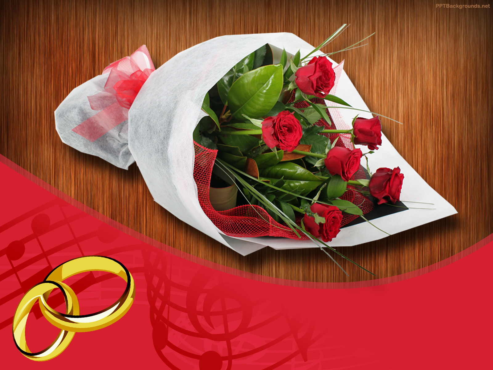 Red Rose Wedding powerpoint background