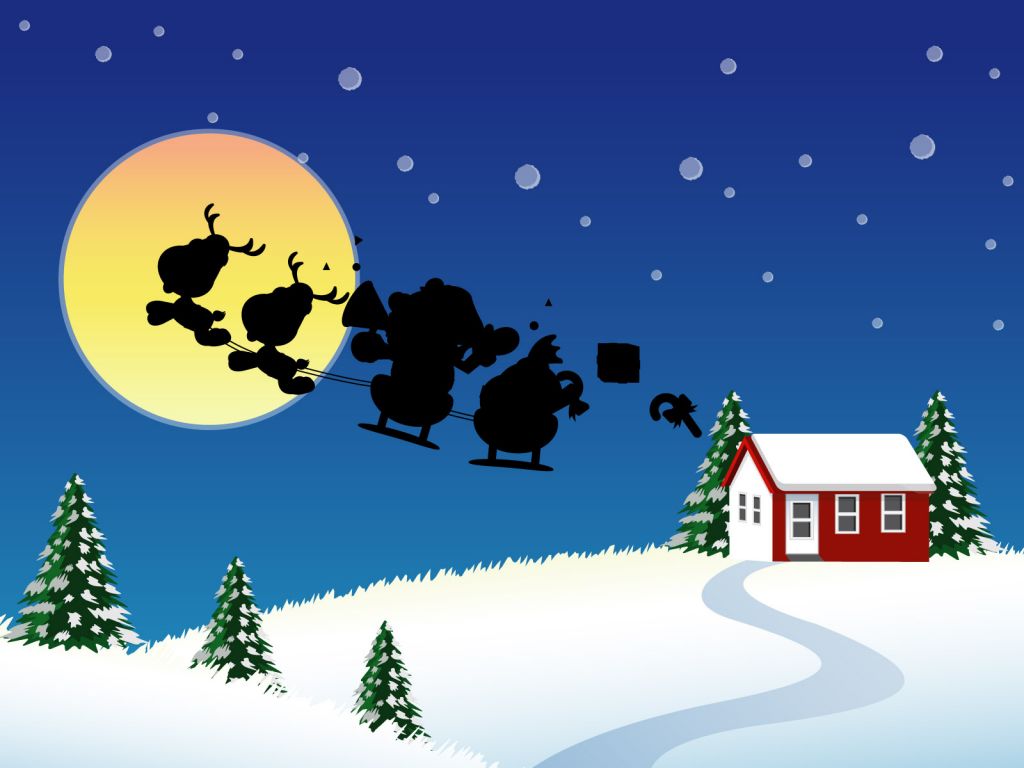 Santa Claus on his sleigh powerpoint background