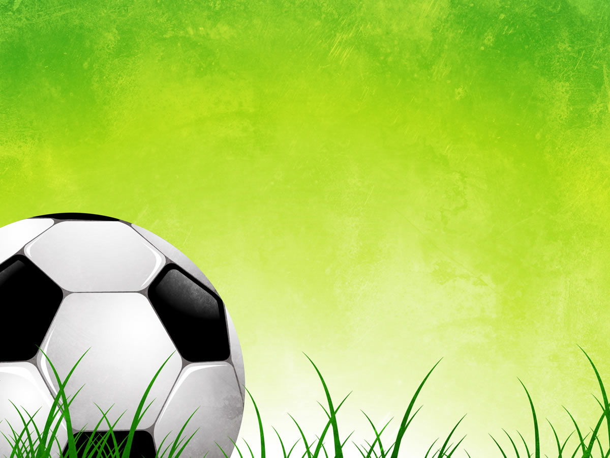 Soccer Ball On Green Grass Abstract powerpoint background