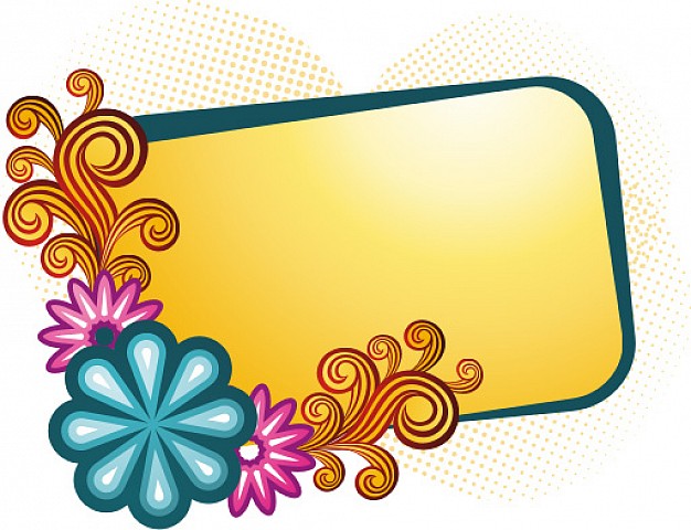 Sunshine floral template gold frame powerpoint background