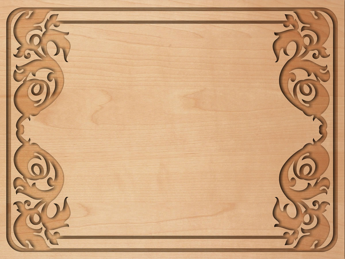Wood Engraving Art Frame powerpoint background